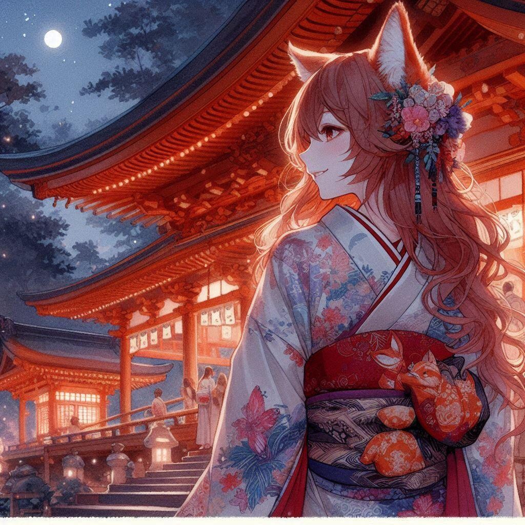夜の神社祭