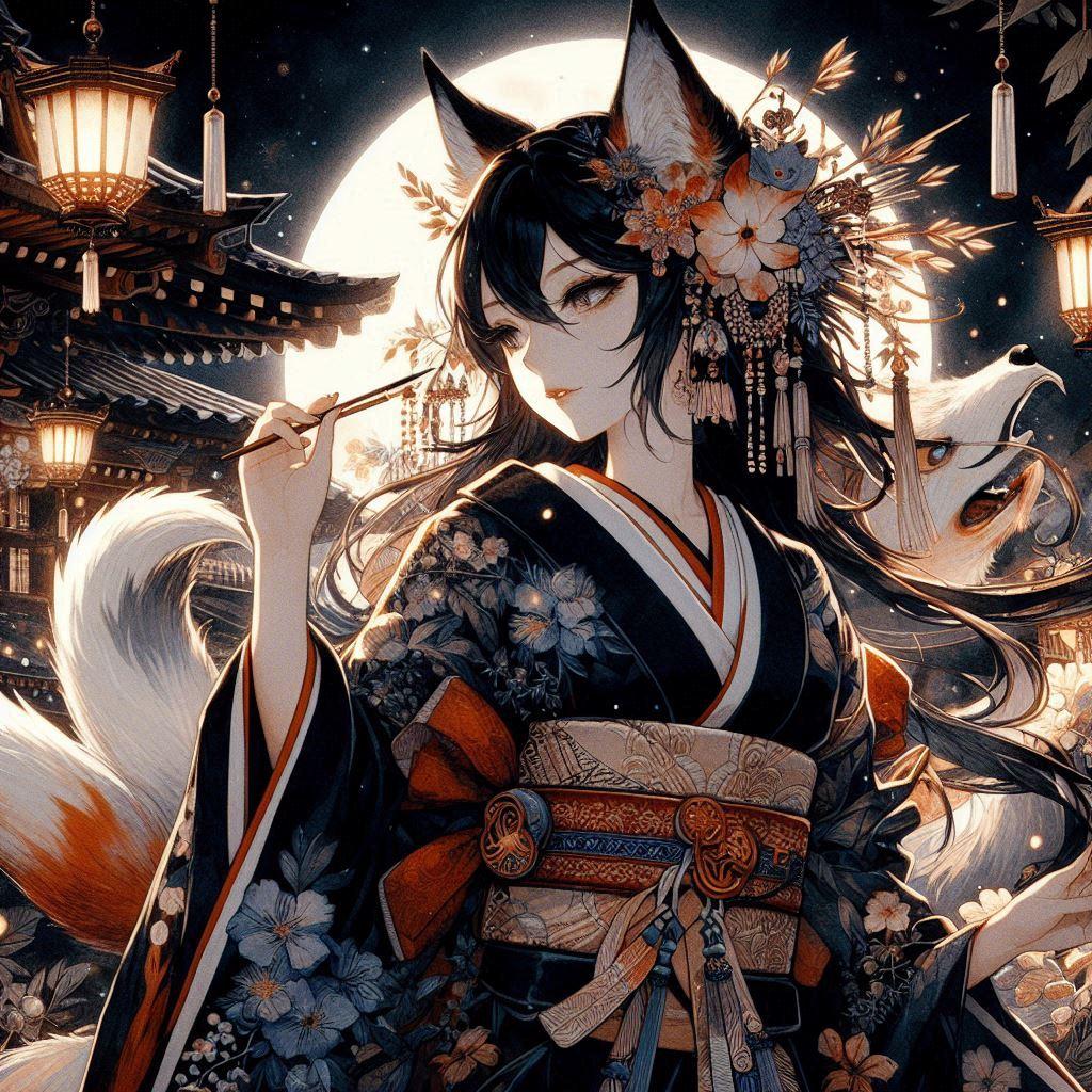 夜の神社祭 | の人気AIイラスト・グラビア