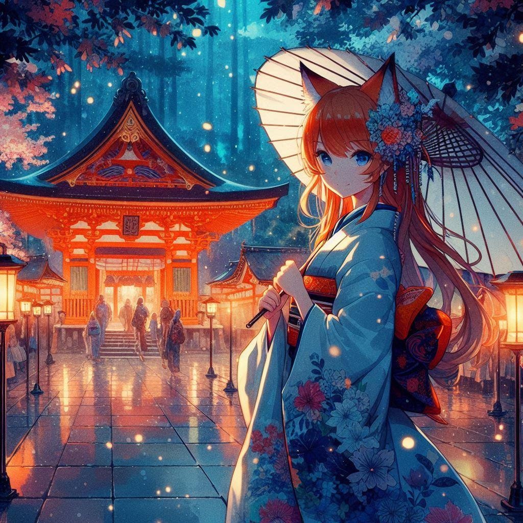夜の神社祭