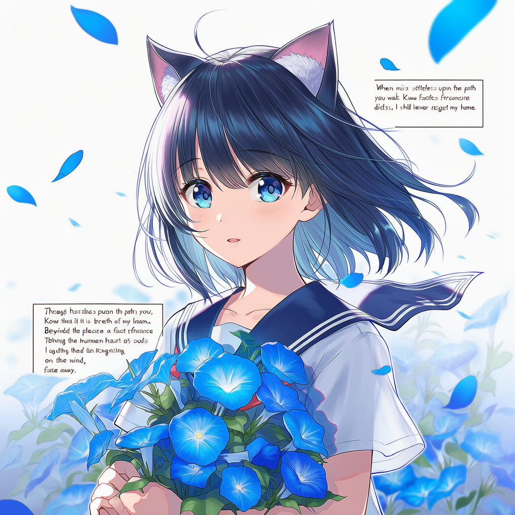 ７月の花　青色のアサガオ