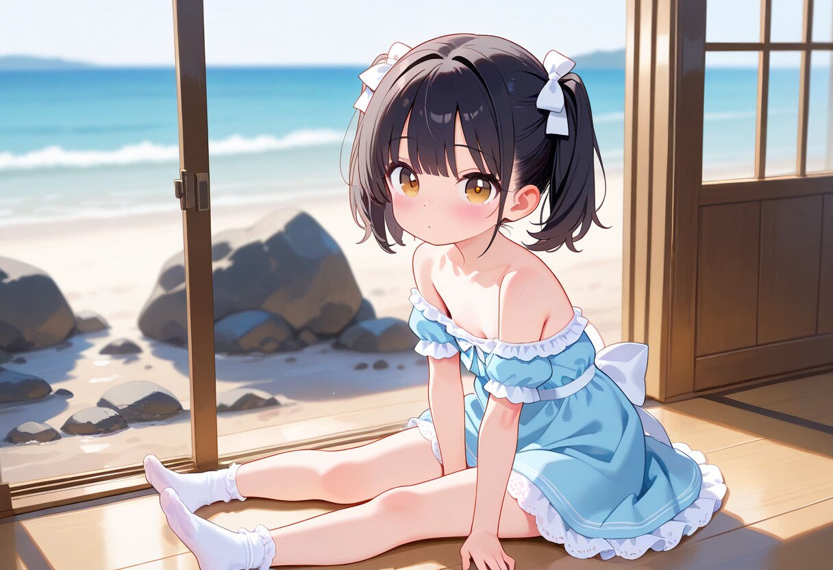 海を見て（うそ！）…幼女を見ていた午後♡　はぁはぁ♡
