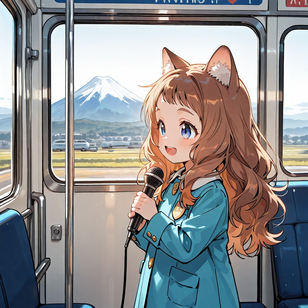 バスガイドの小さな女の子