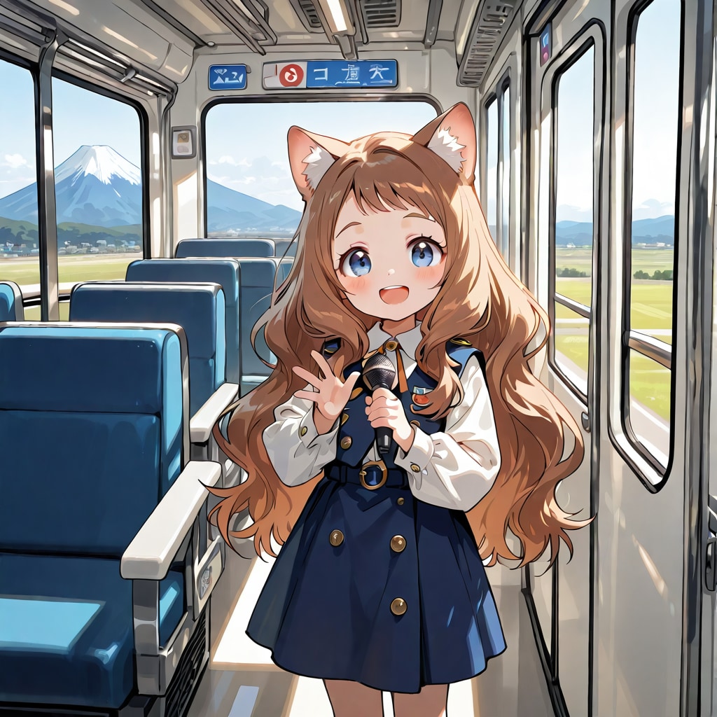 バスガイドの小さな女の子