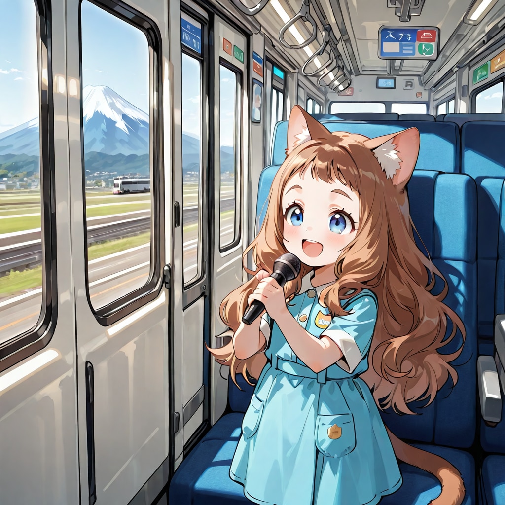 バスガイドの小さな女の子