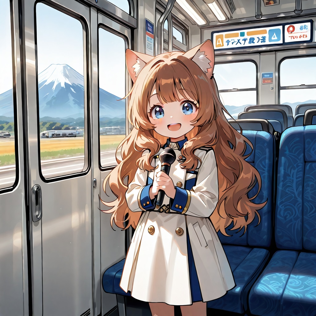 バスガイドの小さな女の子