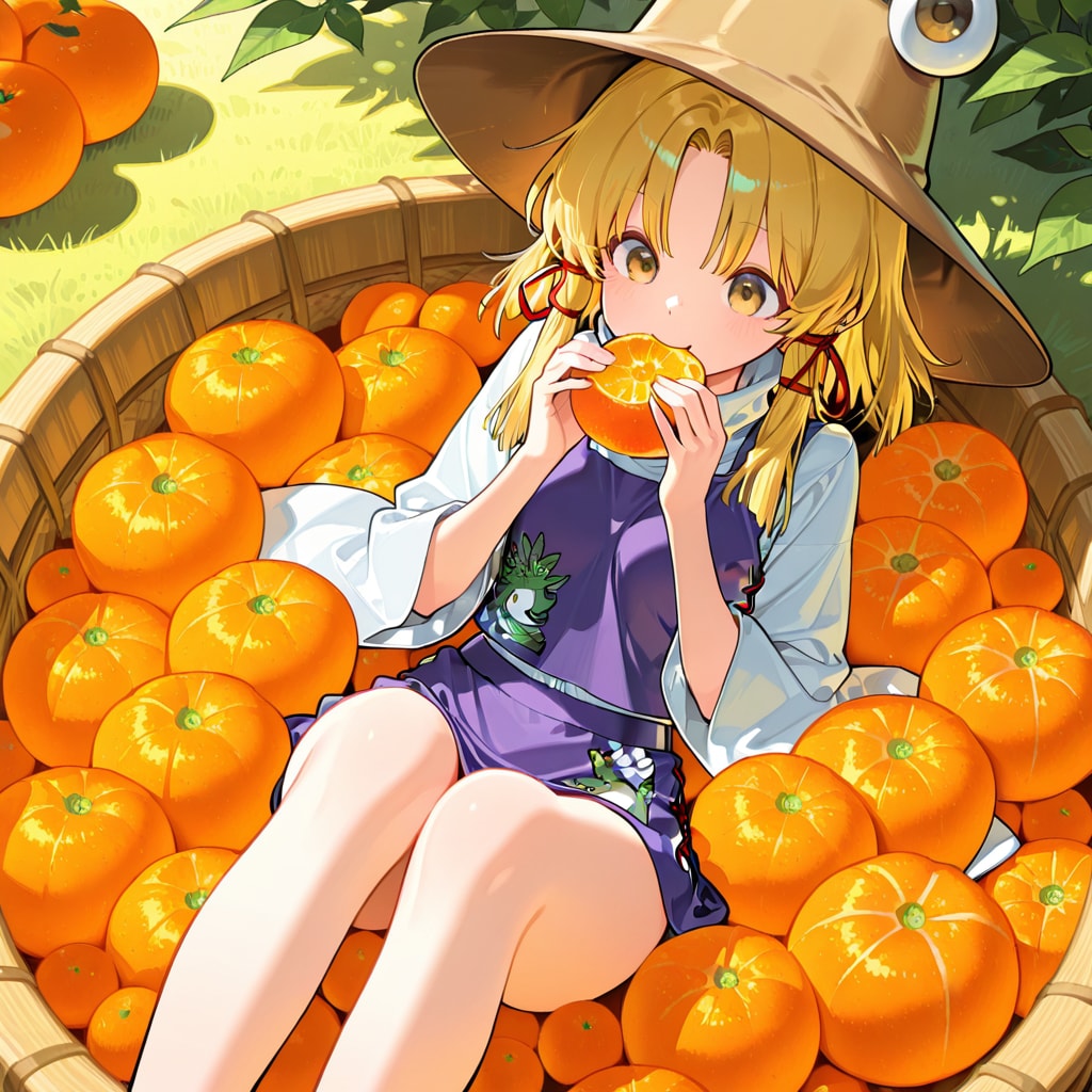 みかんを食べる諏訪子