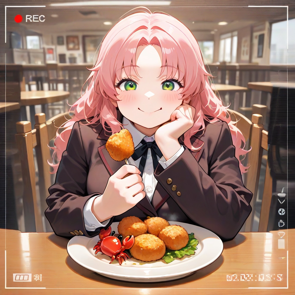 カニ（クリームコロッケ）が出るなんていい学食だね！