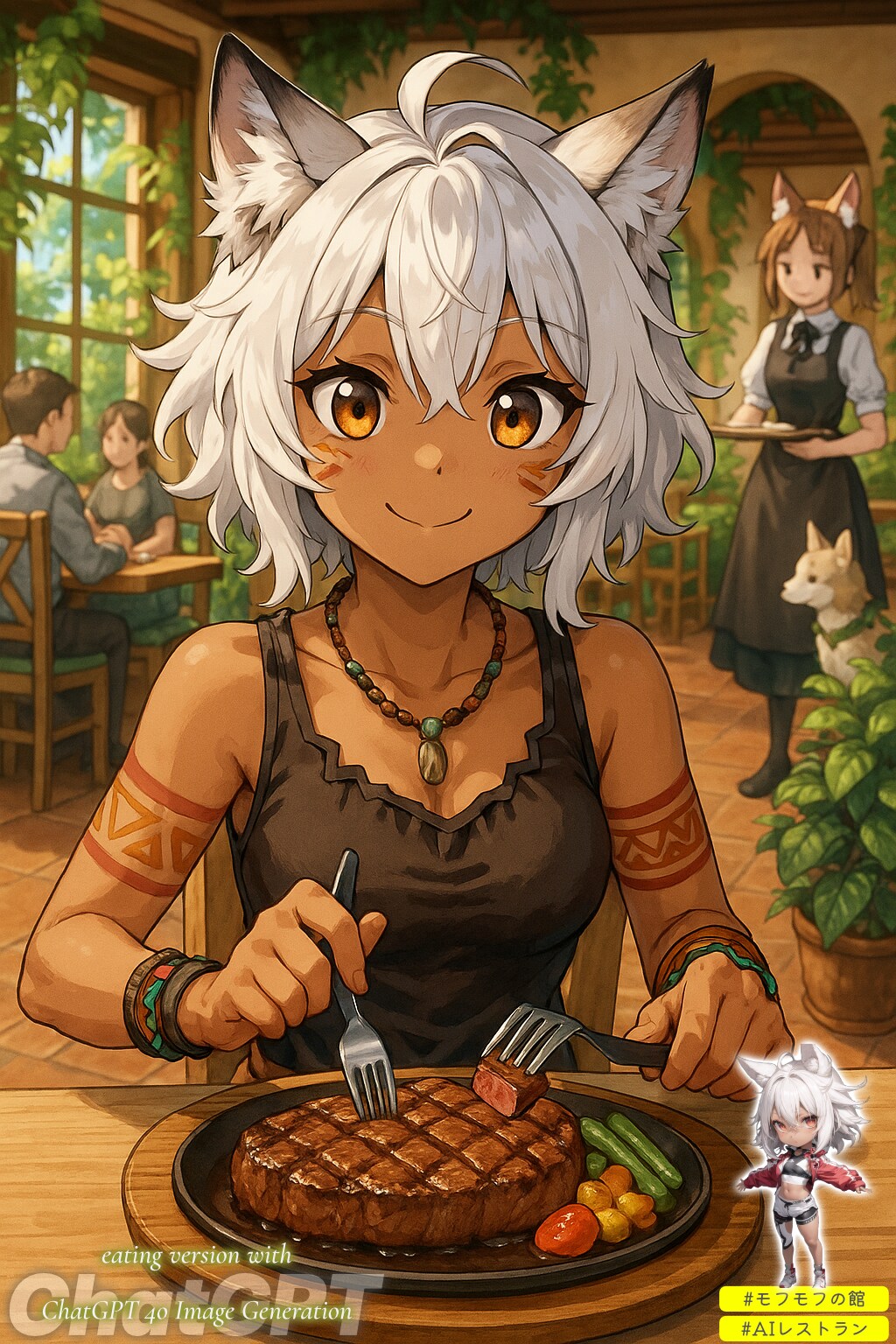【ネタ】けもみみレストランで肉祭り (ChatGPTおためし)