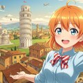 アニメキャラとピサの斜塔 2枚目
