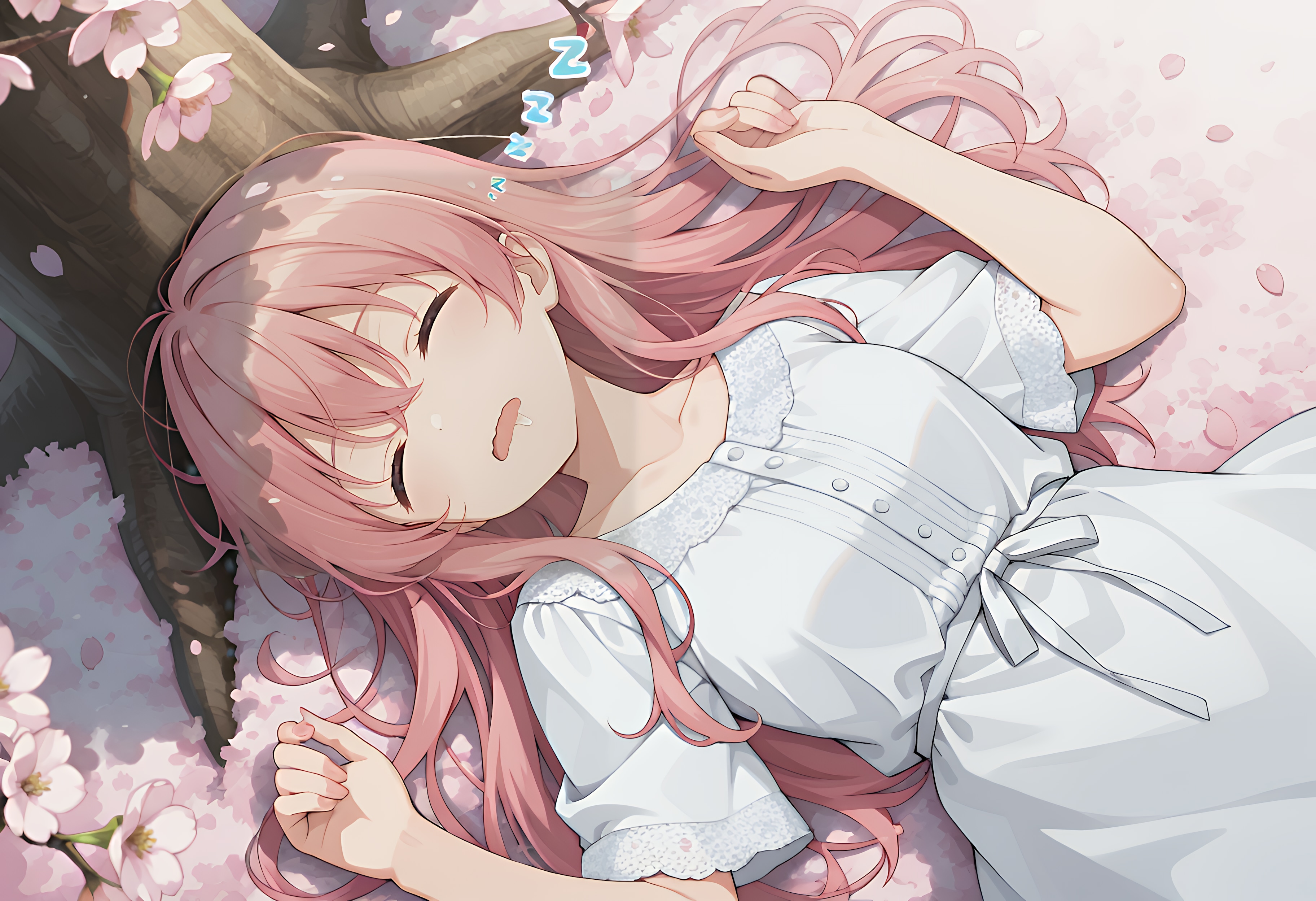 桜開く樹の下で | の人気AIイラスト・グラビア