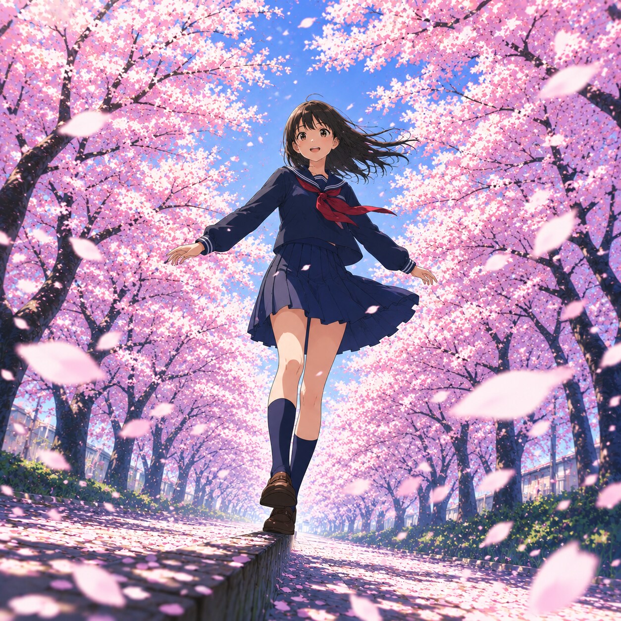 桜のトンネル | の人気AIイラスト・グラビア