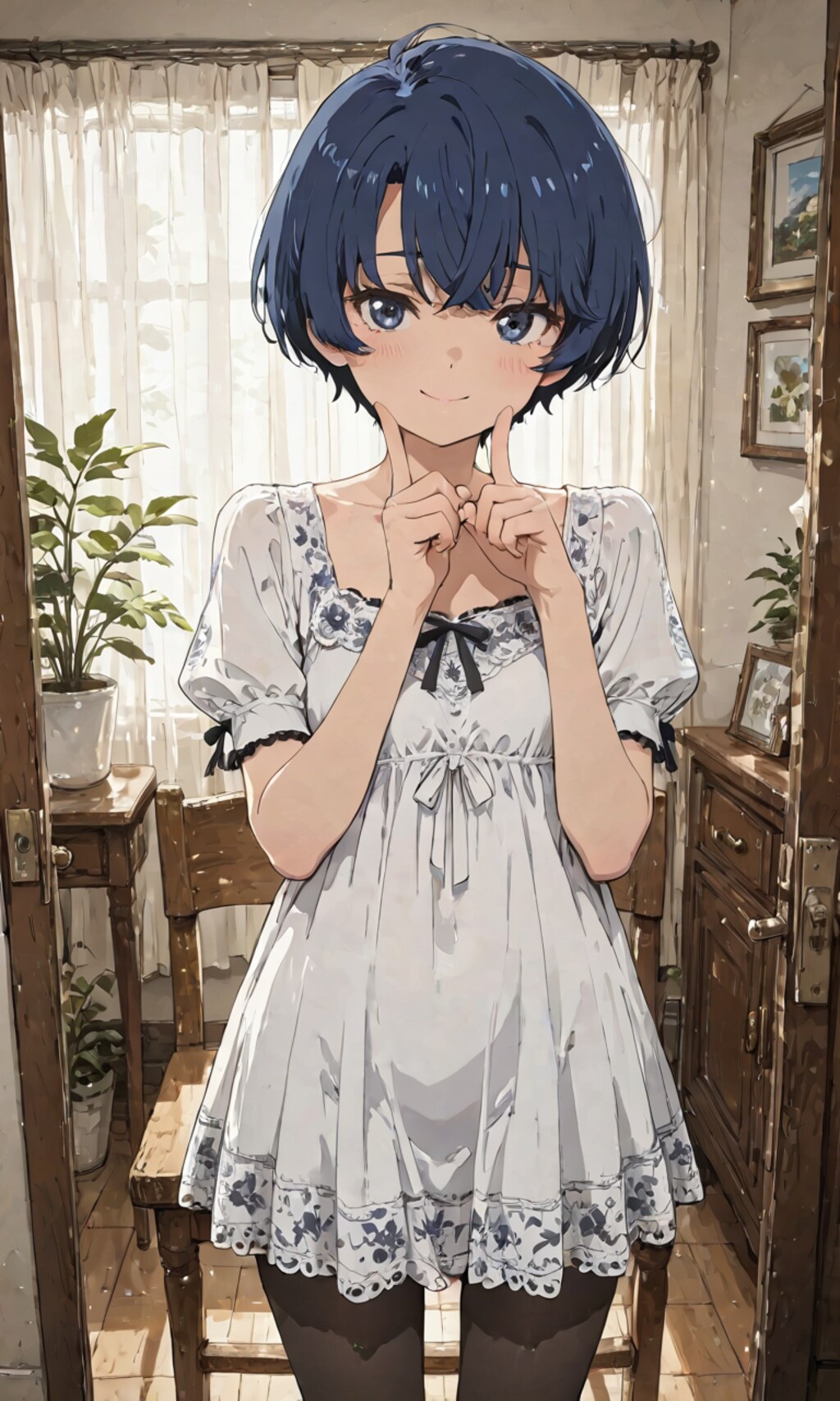 ほっぺをグイッと柑菜ちゃん