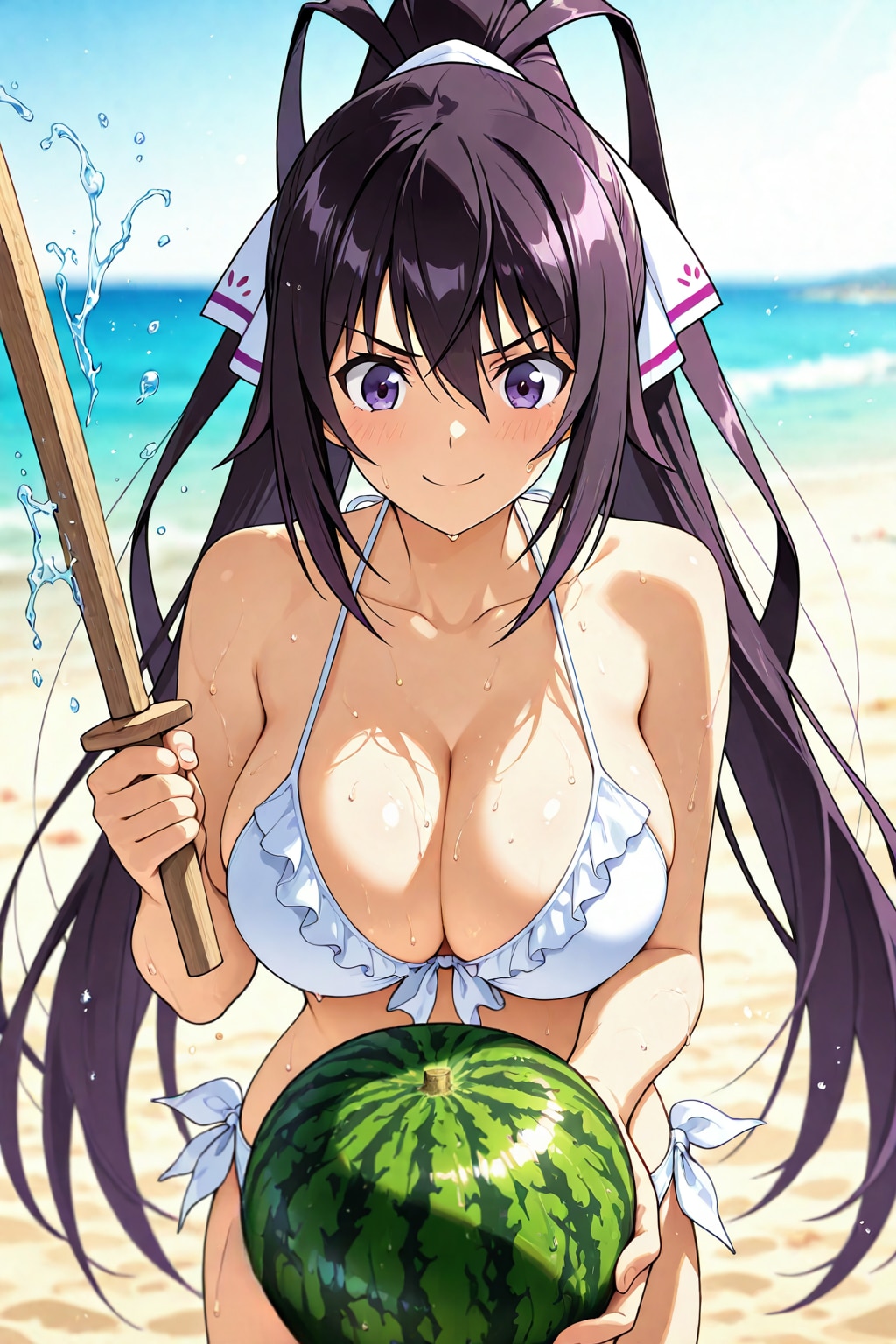 篠ノ之箒のビーチでスイカ割りデート👙🏖️🍉❤️