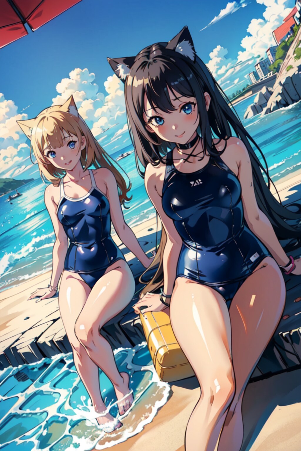 スク水ネコミミさん（イラストモデル）