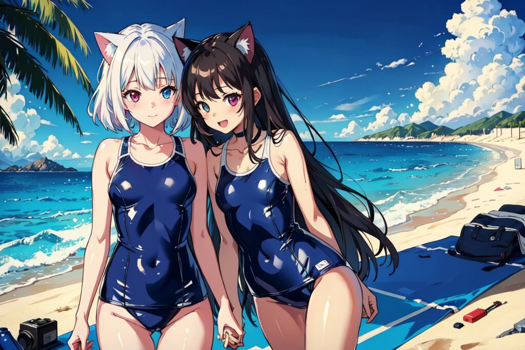 スク水ネコミミさん（イラストモデル）