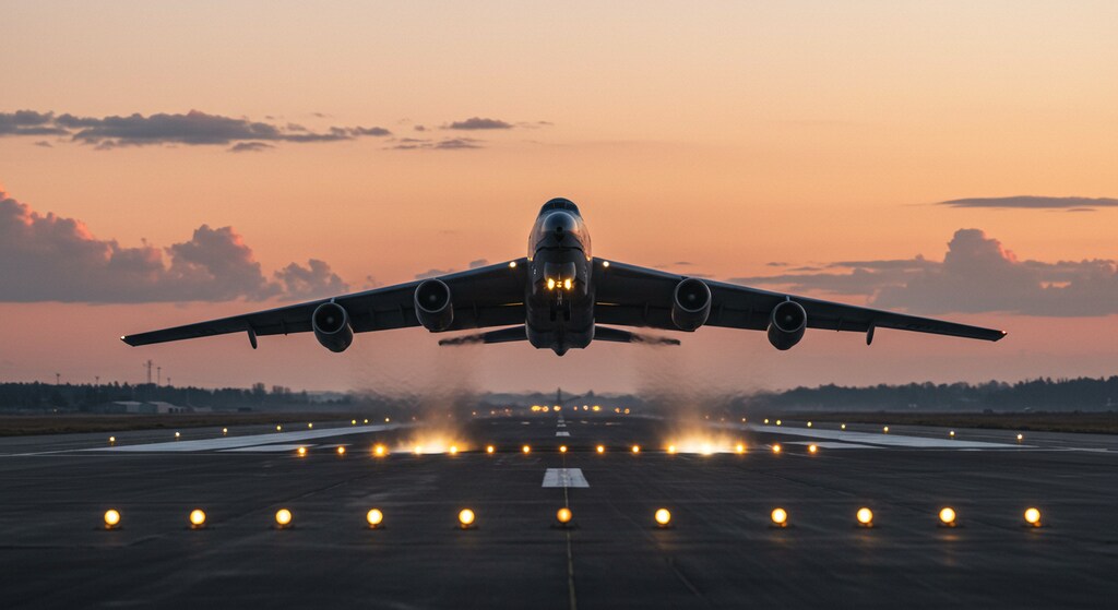 魔王軍の敵陣に向かって戦略爆撃機が離陸