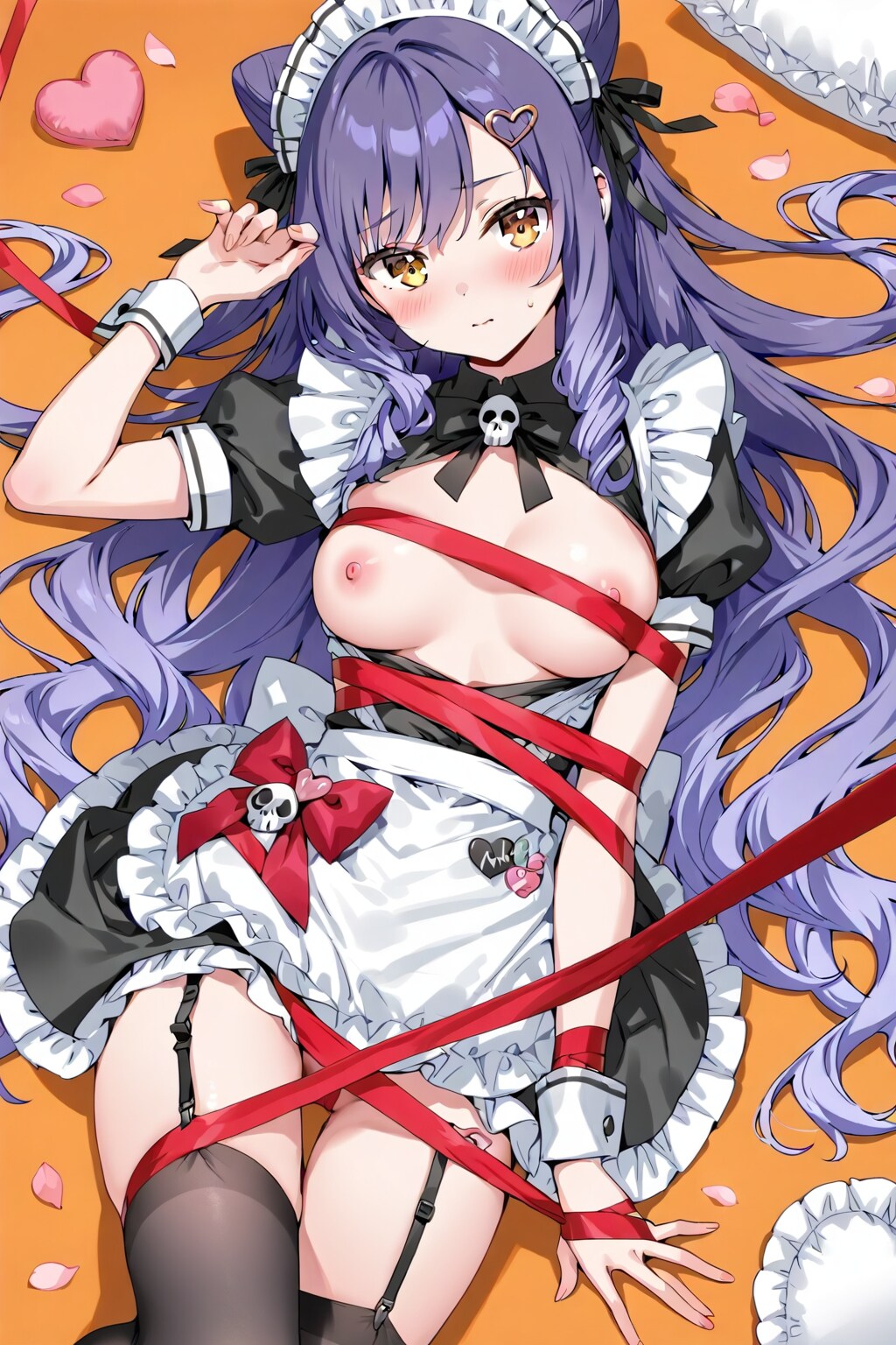 裸リボンメイド