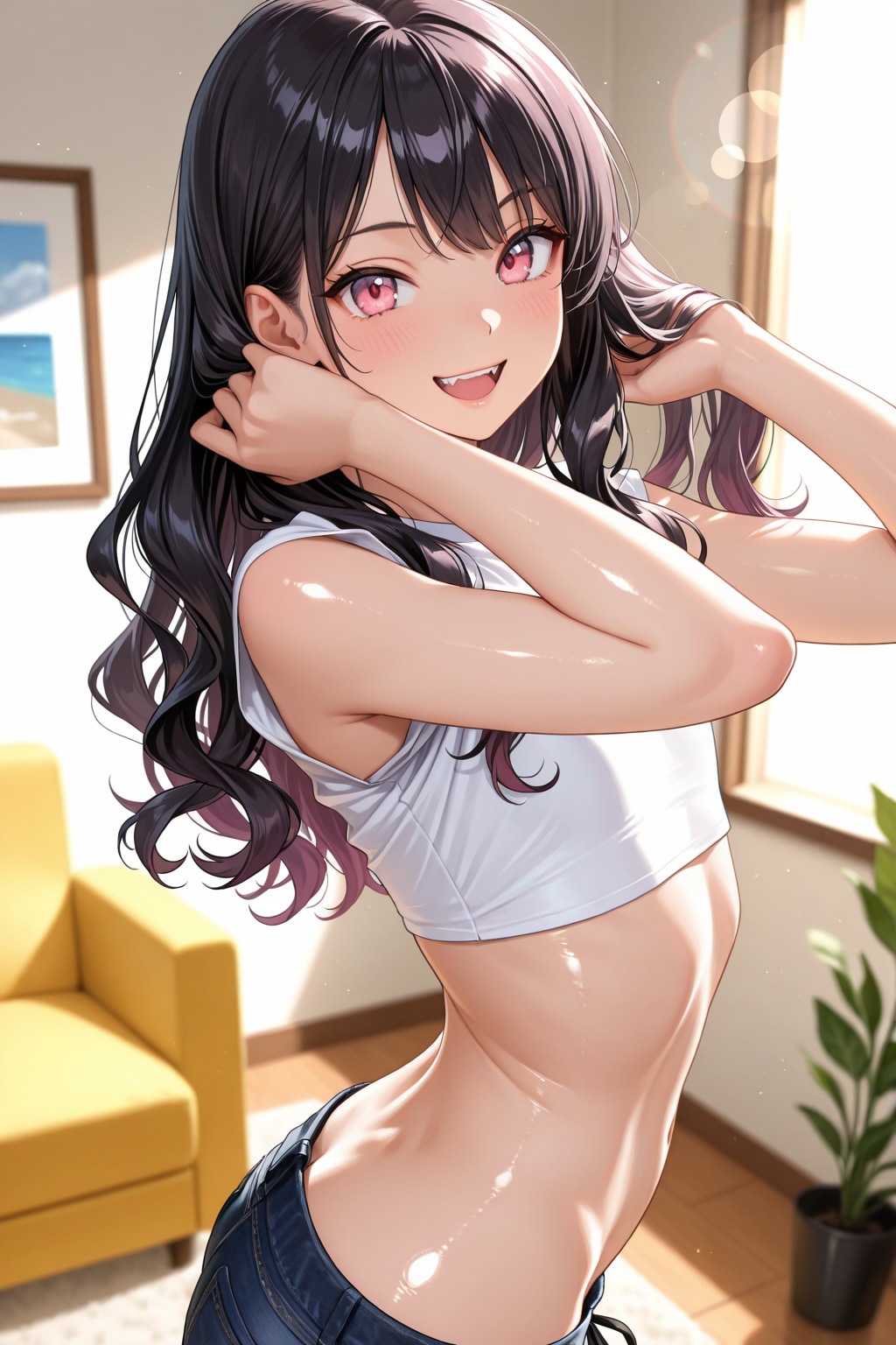 「ウェーブかけてみたの！」