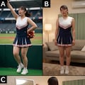 5コマ物語：チアガールの休息（Geminiの実力） 3枚目