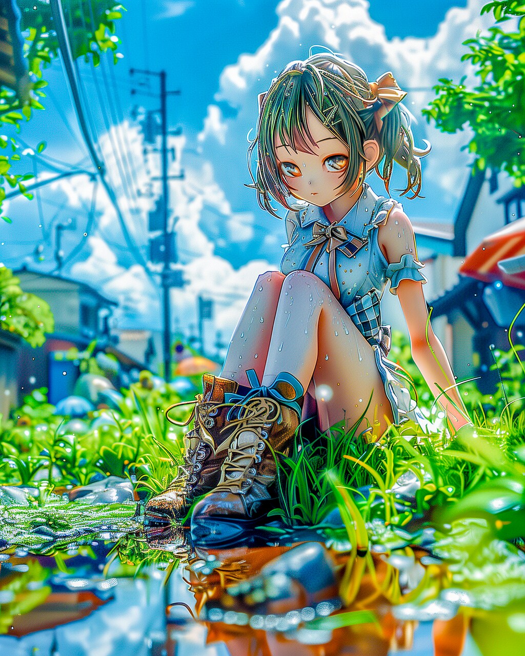 忙しい町の静かな瞬間