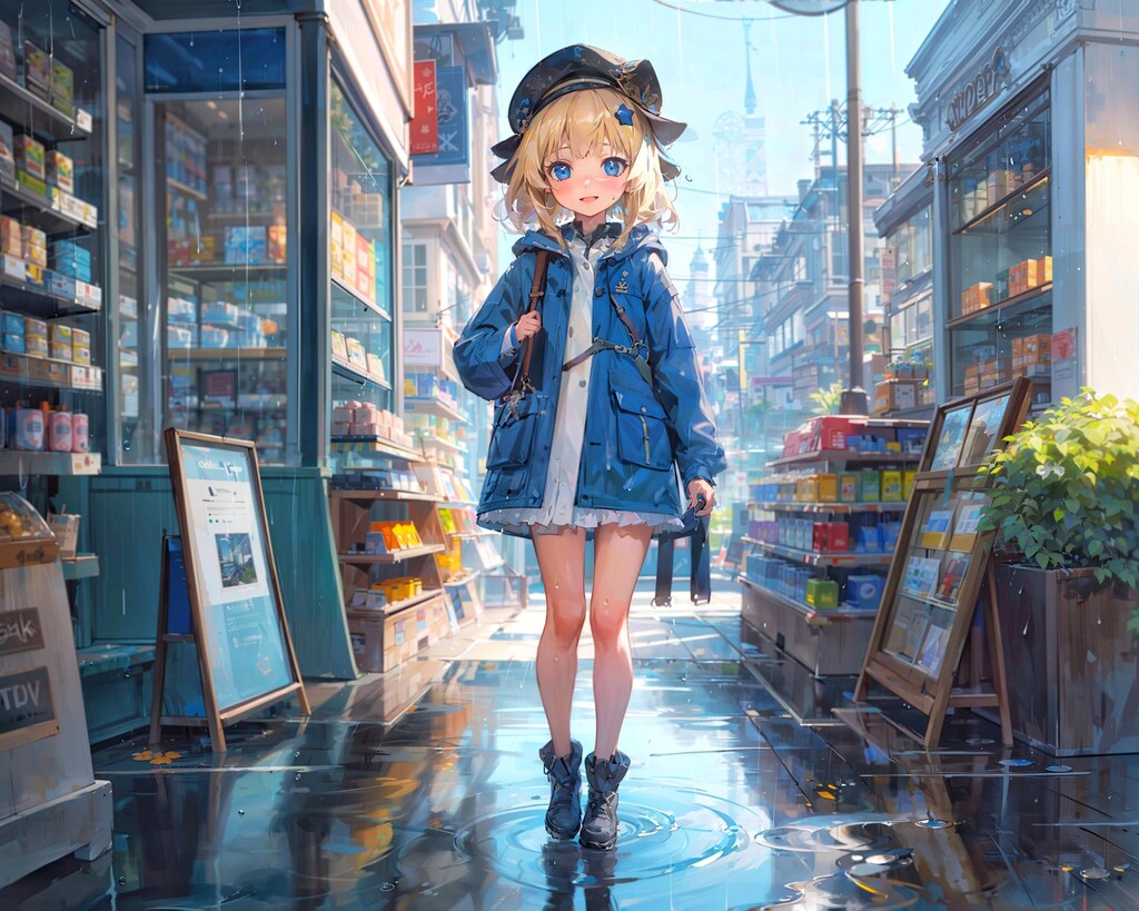 雨上がりの街路