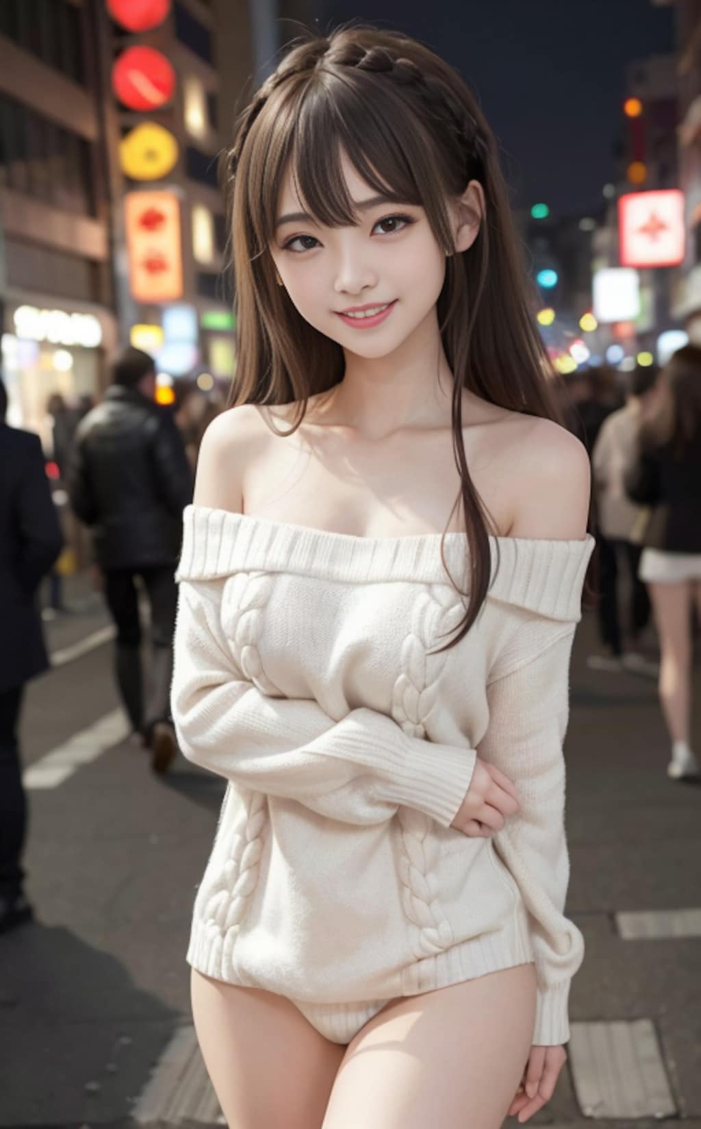 肩だしニット①