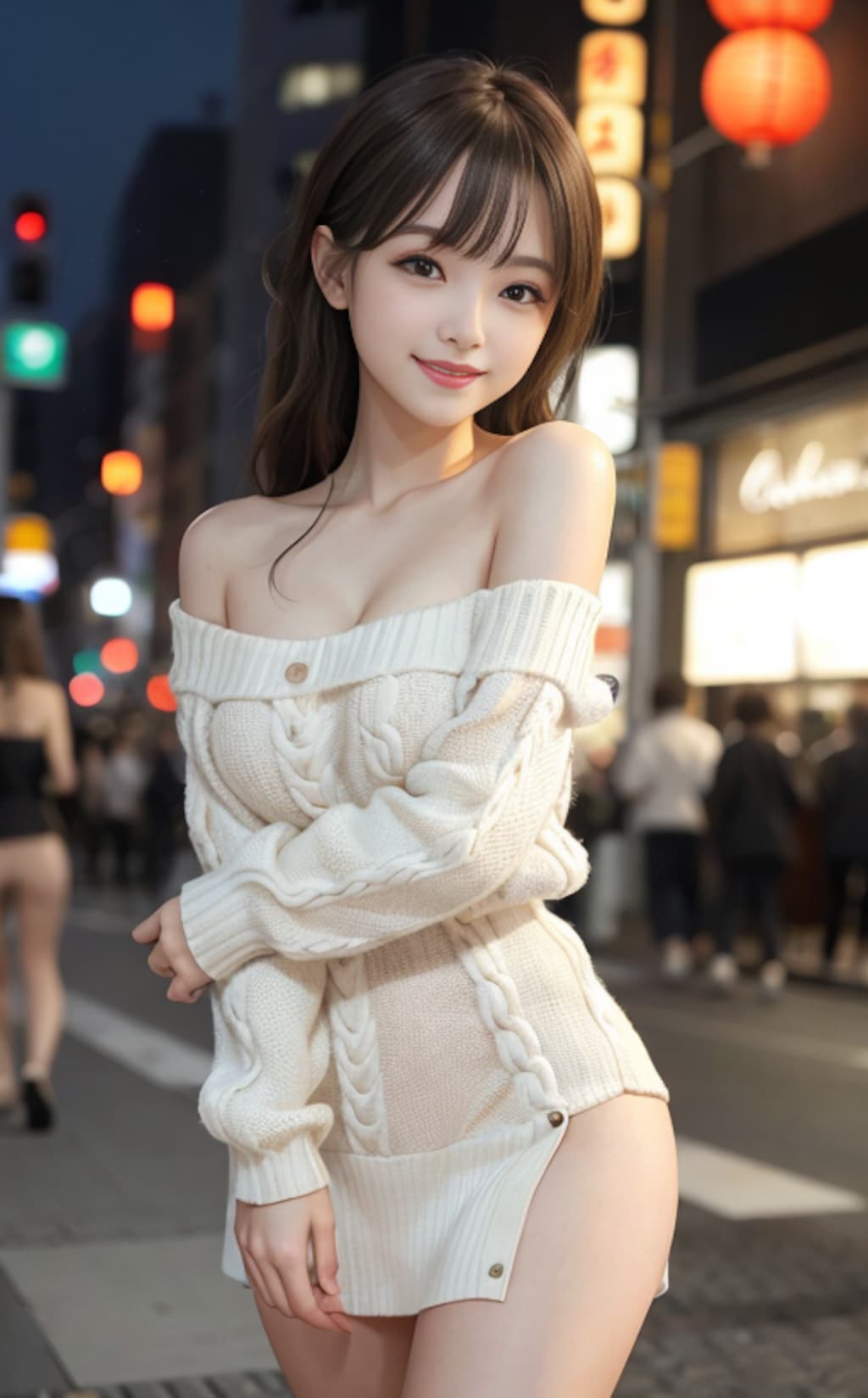 肩だしニット①