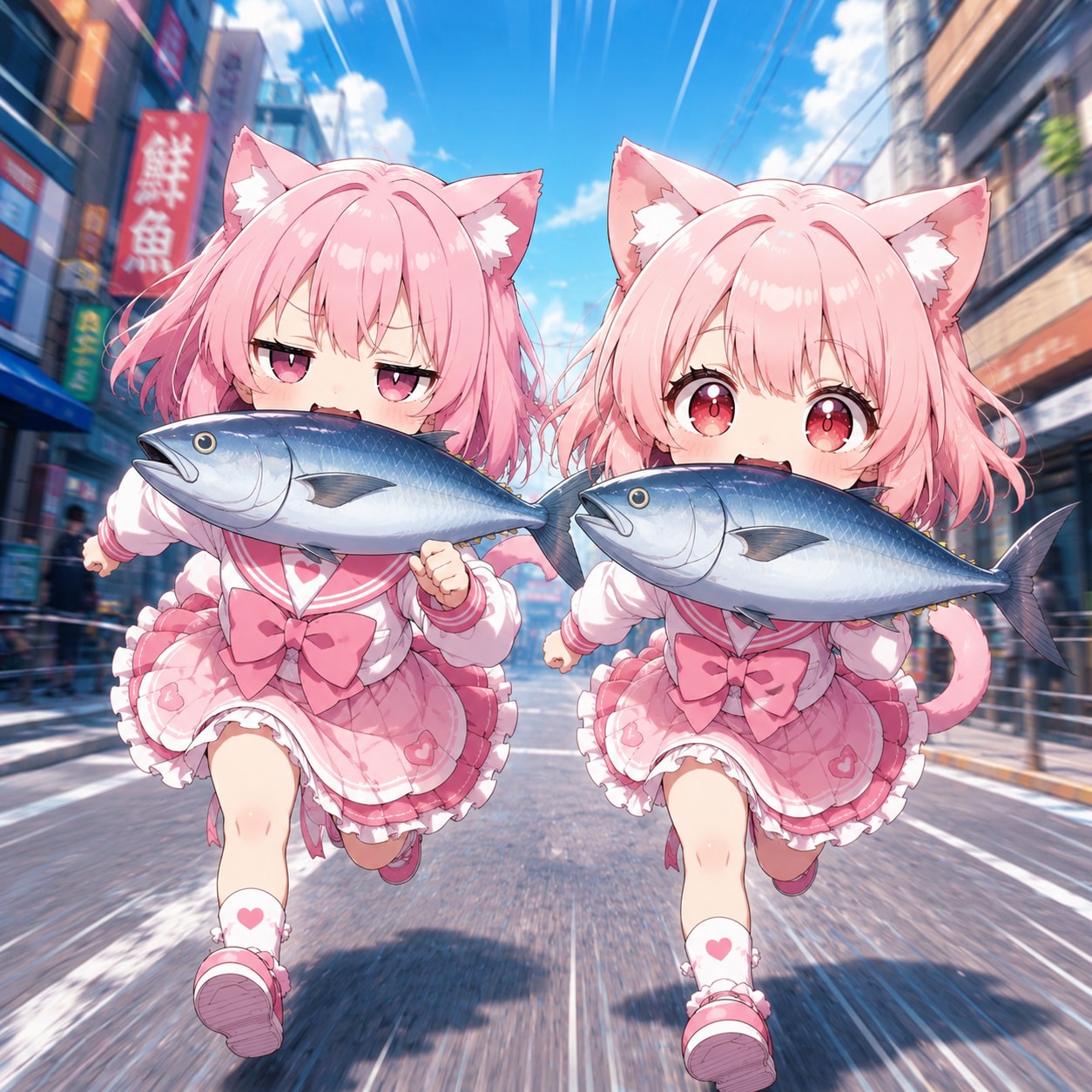 ねこちゃんと並走