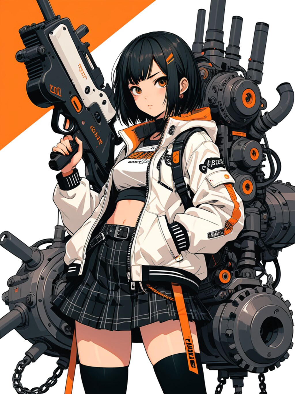 orange cyberpunk girl