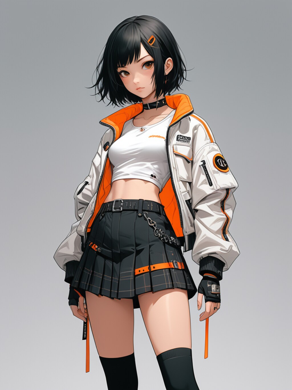 orange cyberpunk girl