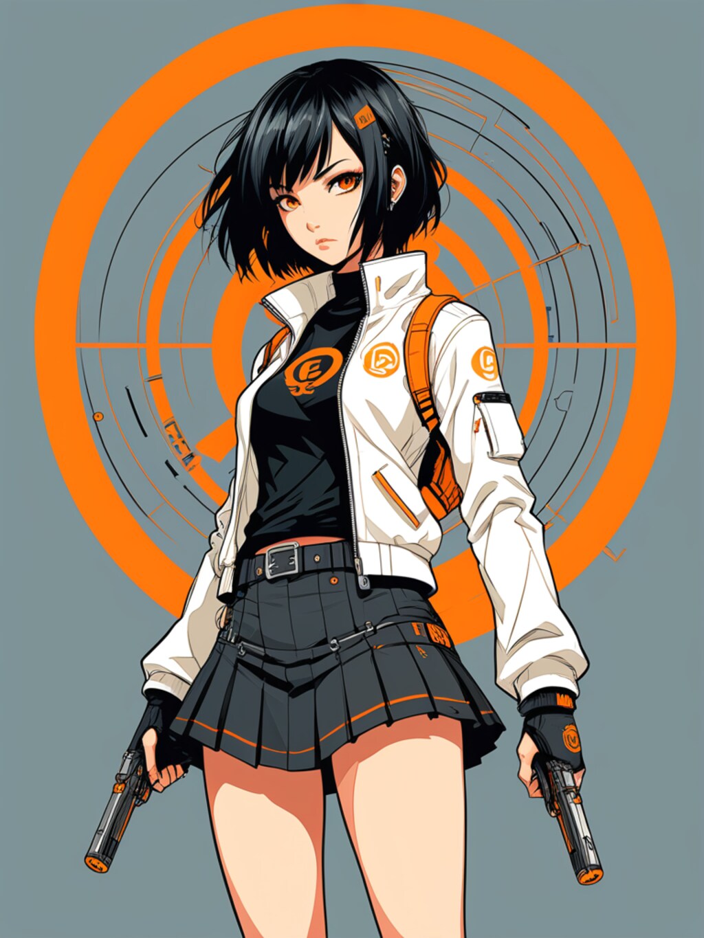 orange cyberpunk girl