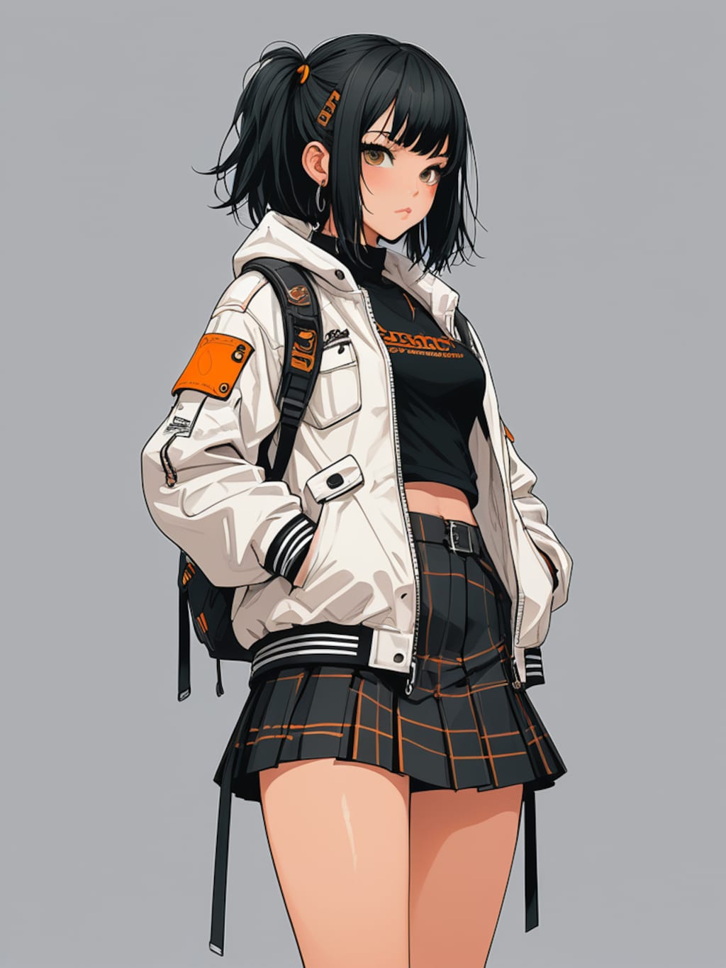 orange cyberpunk girl