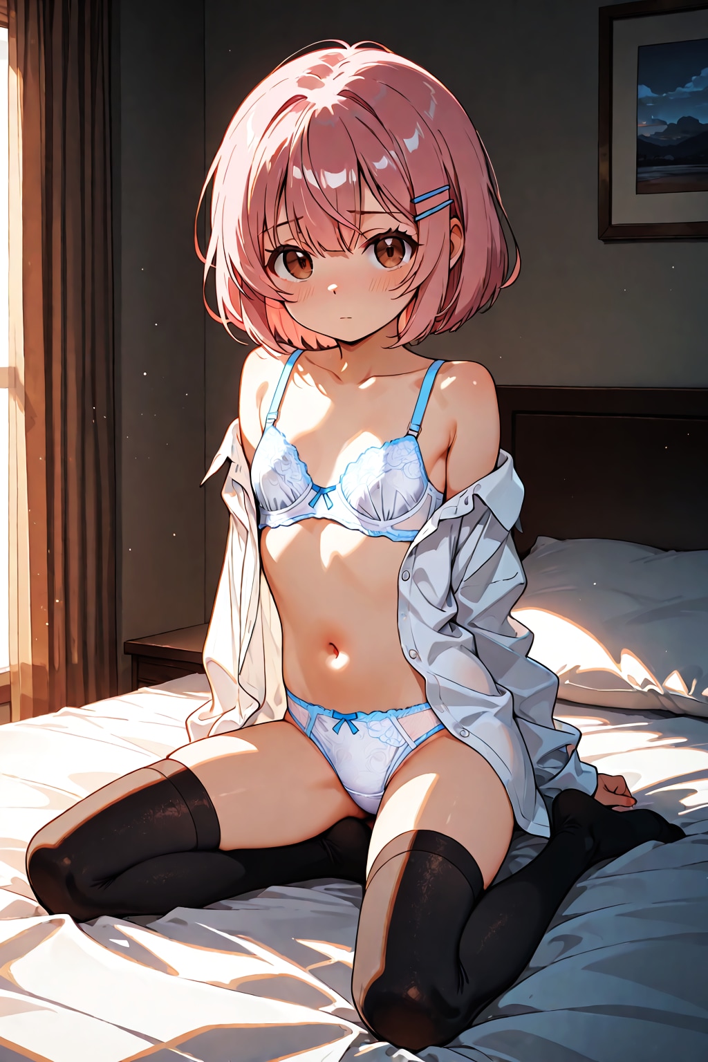 白いシャツと淡い青