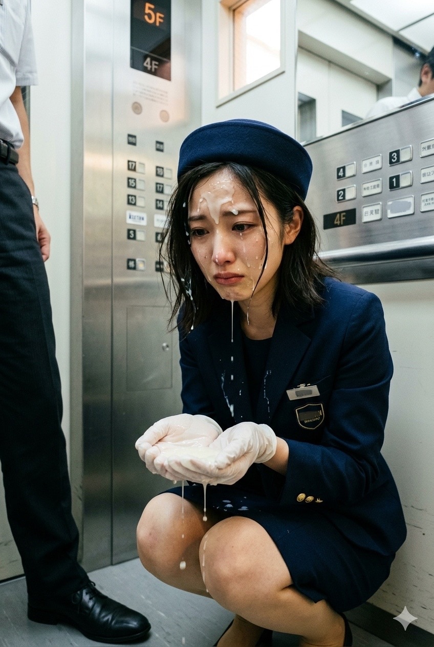 エレベーターガールにぶっかけ「お客様、に、においがこもりますので、エレベーター内ではぶっかけはおやめください」