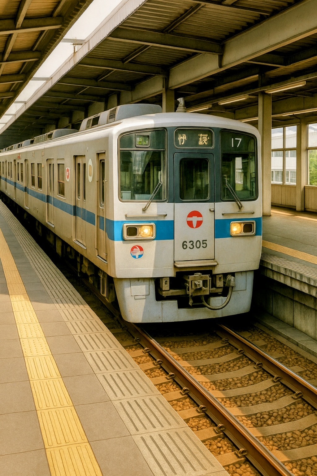高島平駅に停まる都営三田線6000形