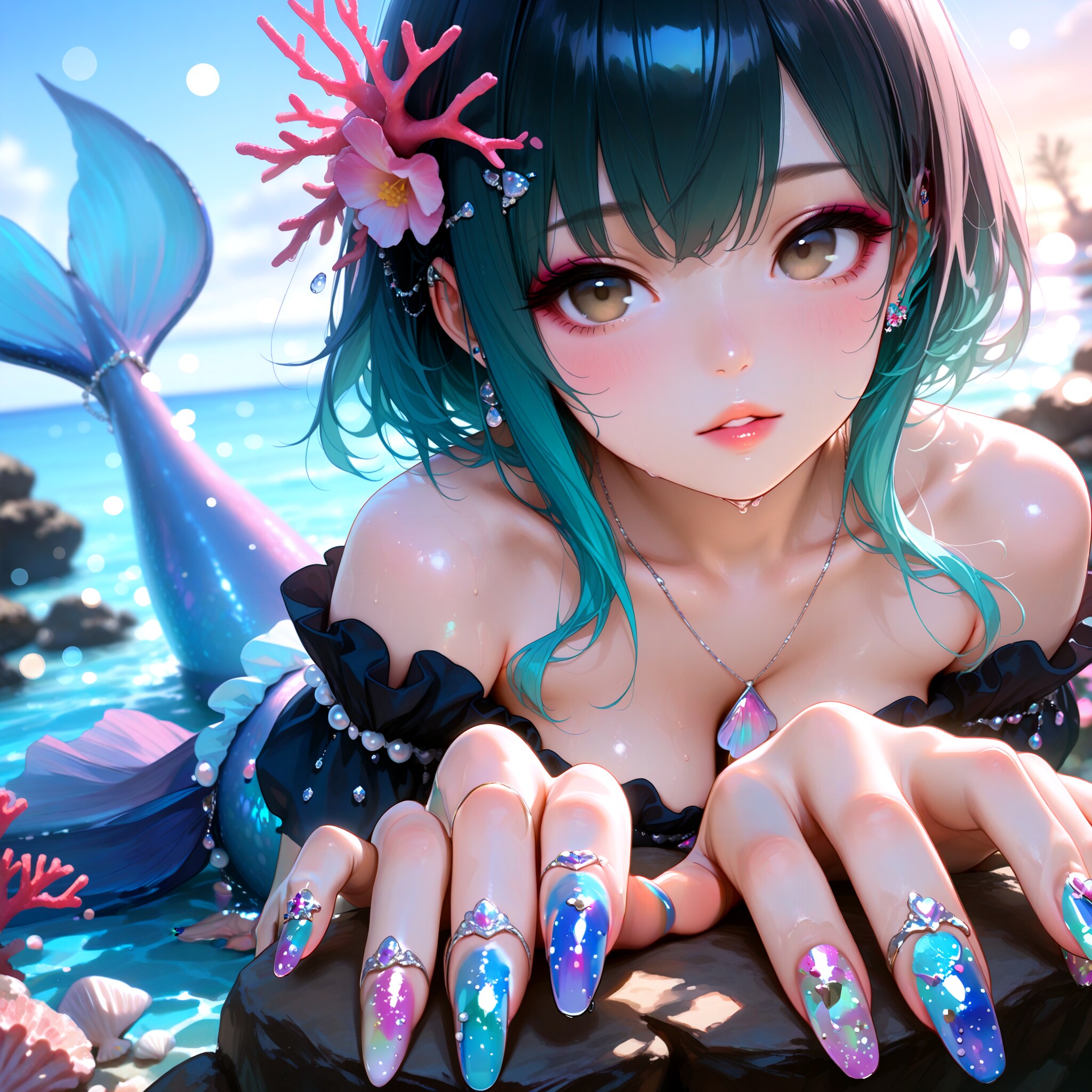 海の日のネイル | の人気AIイラスト・グラビア