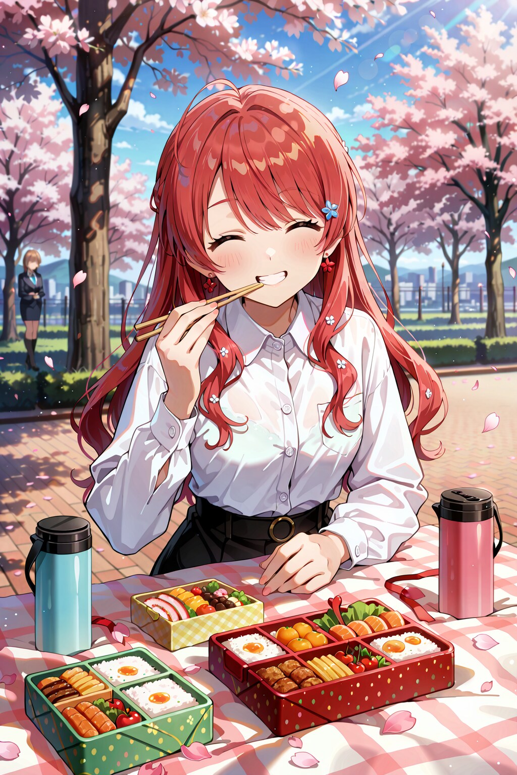 花見ランチのOLさん