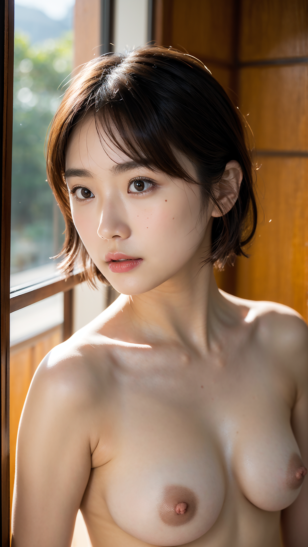 自然光に透ける美乳