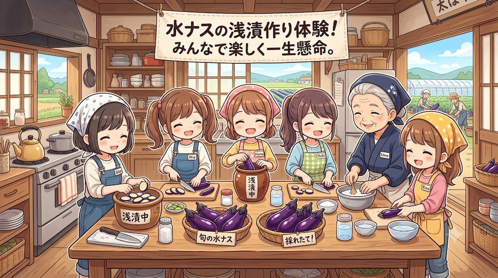 旬の水ナスで浅漬作り体験！２