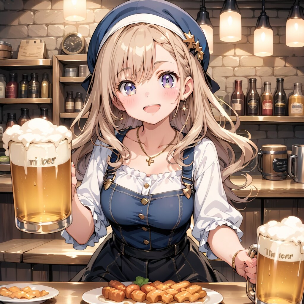 9/8ビールジョッキでちちぷ～い!! | の人気AIイラスト・グラビア