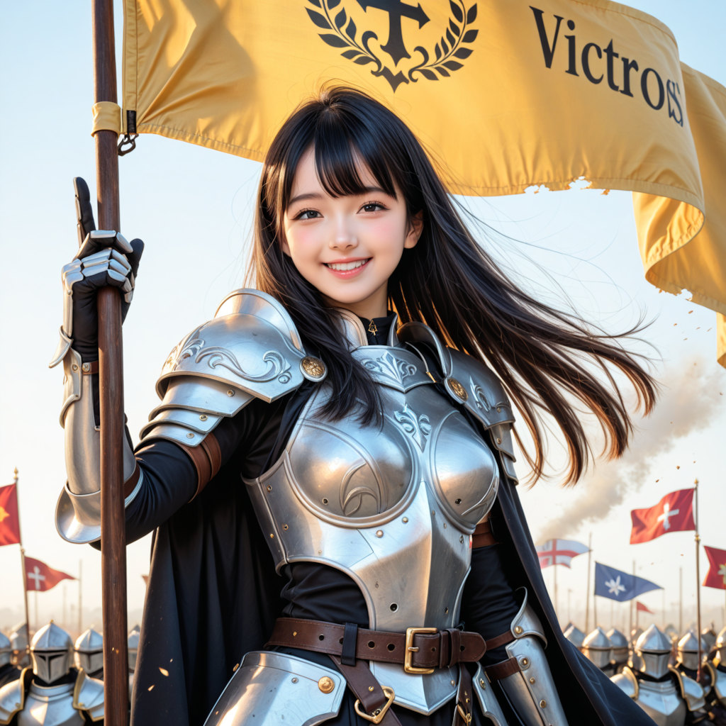 ナイトちゃん　旗を掲げる