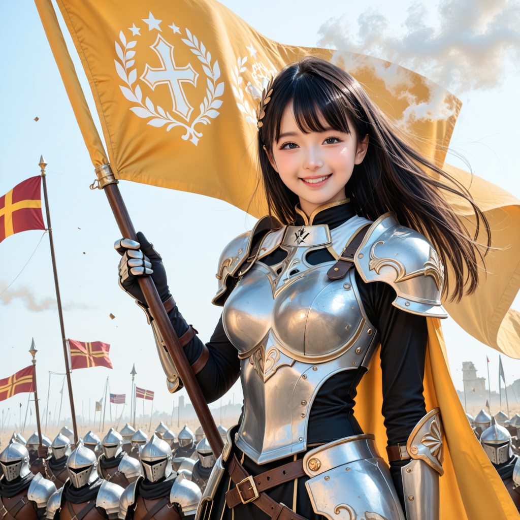 ナイトちゃん　旗を掲げる