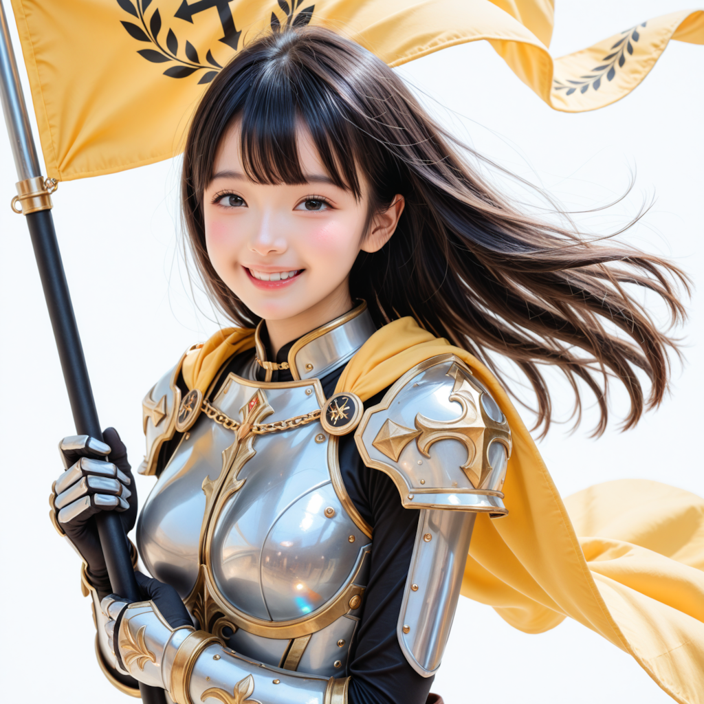 ナイトちゃん　旗を掲げる