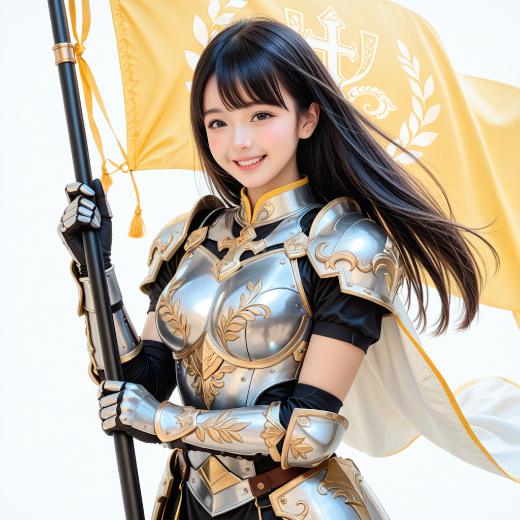 ナイトちゃん　旗を掲げる