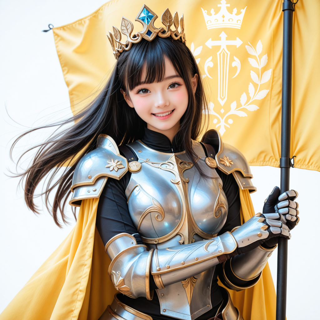ナイトちゃん　旗を掲げる