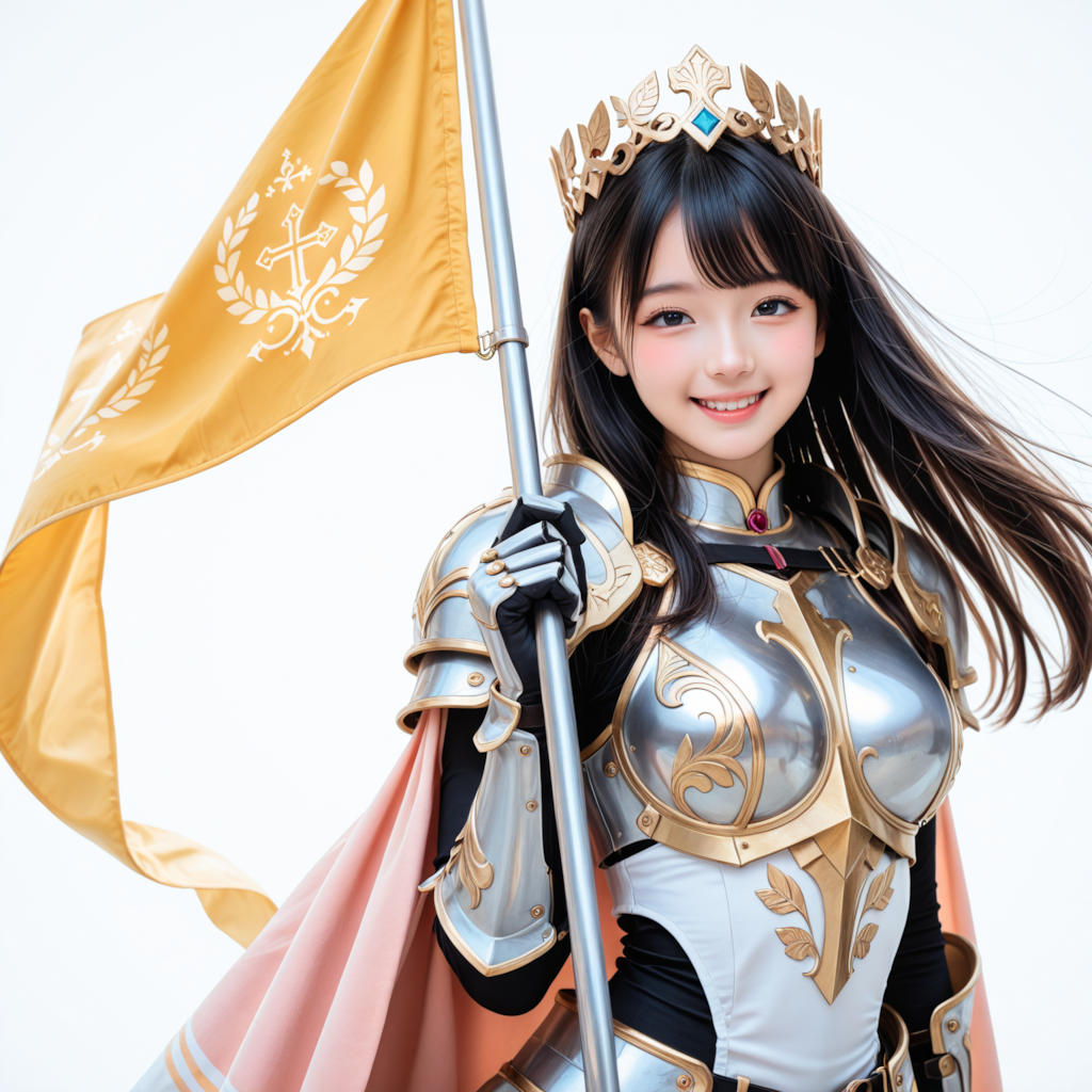 ナイトちゃん　旗を掲げる