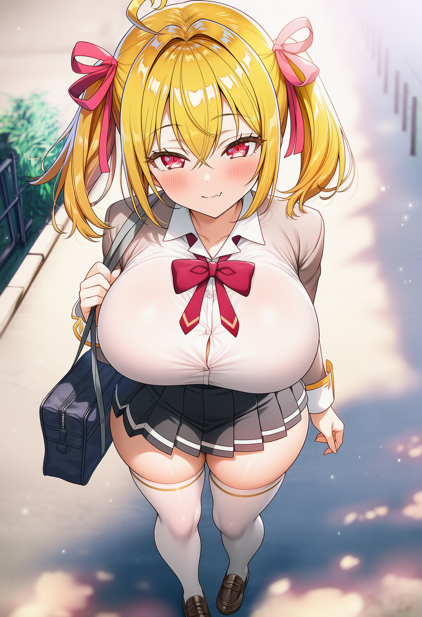 朝の制服ツインテちゃん