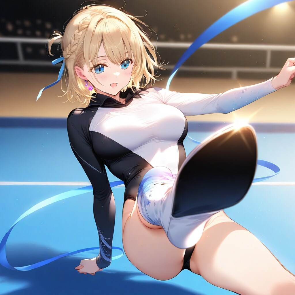 金髪ショート新体操美少女