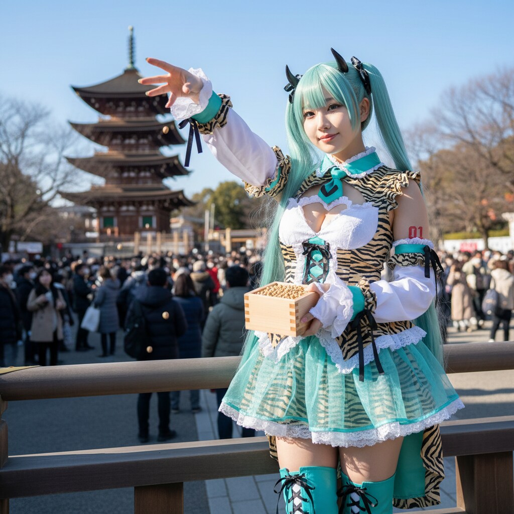 みどツイさん。節分。鬼