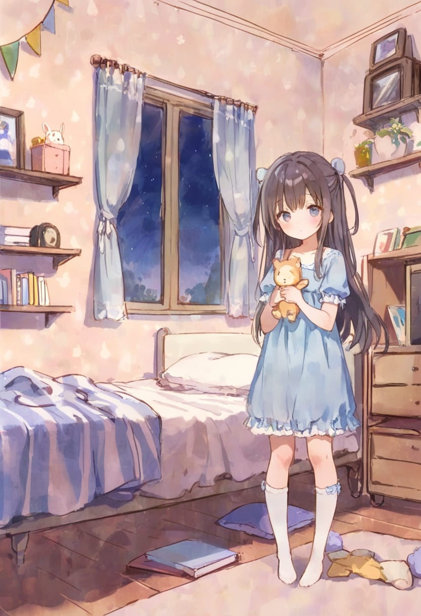 少女の部屋(水彩タッチ)(22) | の人気AIイラスト・グラビア